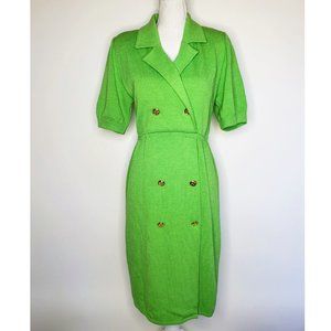 St. John by Marie Gray Vintage Green Knitted Midi Dress 8
